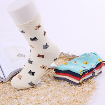 Alibaba Socks Cat Crew Socks-Cute Kitty Cat Socks in 5 Colors!